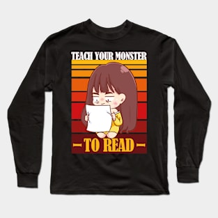 Teach Your Monster to Read- Retro Vintage Long Sleeve T-Shirt